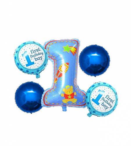 1 Birthday Girl/Boy Foil Balloon Set Of 5 Pcs