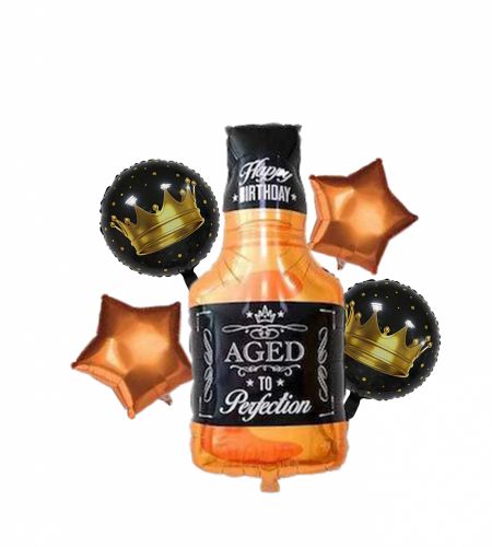 Aged To Perfection Bottle Foil Balloon Set Of 5 Pcs