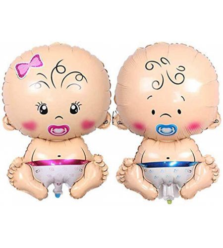 Baby Girl & Baby Boy Foil Balloon - Pack of 2