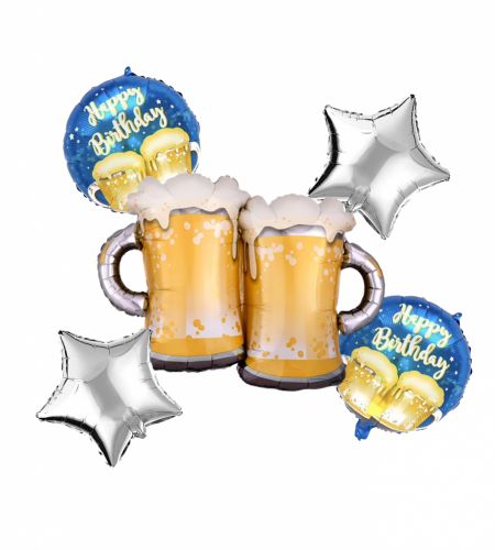 Beer Glass Foil Balloon Set Of 5 Pcs