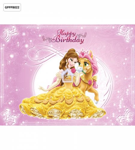 Belle Birthday Party Photo Booth Backdrop - 8ft X 6ft - GPPPB022