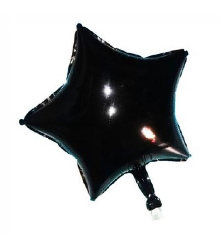 Black Star Foil Balloon - 16 Inches - Pack Of 10