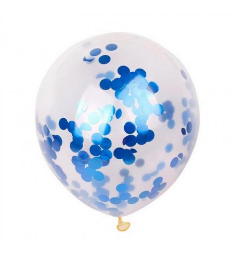 Blue Confetti Balloons - Pack Of 20 Pcs
