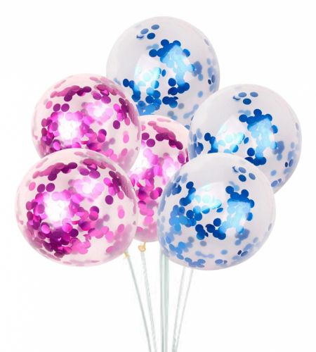 Blue & Pink Confetti Balloons - Pack Of 20 Pcs