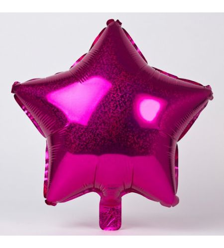 Dark Pink Star Foil Balloon - 16 Inches - Pack Of 10