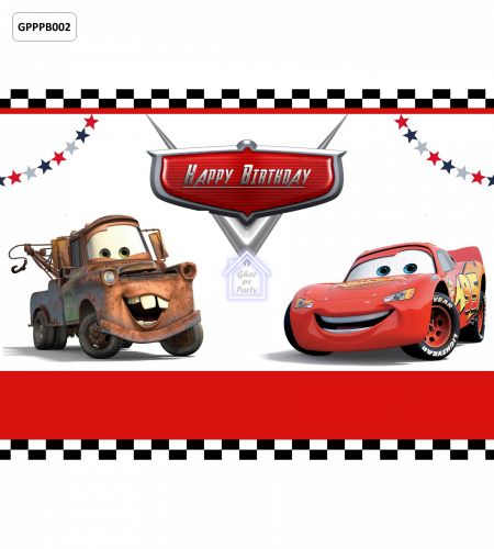 Disney Cars Birthday Party Photo Booth Backdrop - 8ft X 6ft - GPPPB002