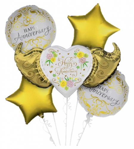 Happy Anniversary Foil Balloon Set Of 5 Pcs.