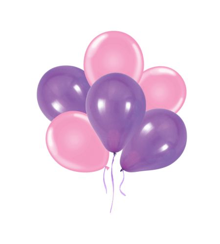 Latex Balloons With Purple - 50pc