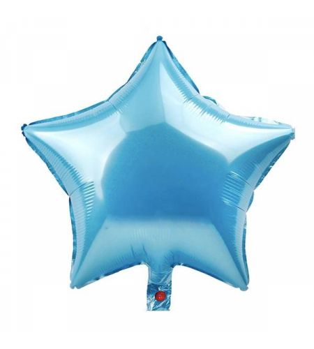 Light Blue Star Foil Balloon - 16 Inches - Pack Of 10