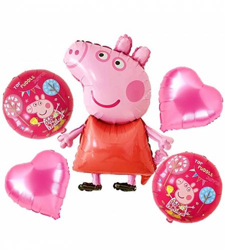 Peppa Pig Foil Balloon Set Of 5 Pcs