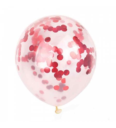 Red Confetti Balloons - Pack Of 20 Pcs