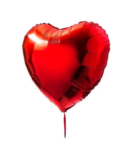 Red Heart Foil Balloon - 16 Inches - Pack Of 10