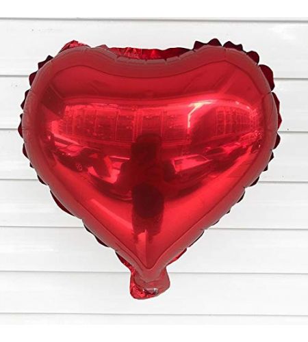 Red Heart Foil Balloon - 16 Inches - Pack of 5