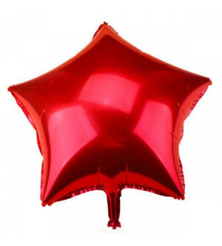 Red Star Foil Balloon - 16 Inches - Pack Of 10