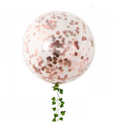 Rose Gold Confetti Balloons - Pack Of 20 Pcs