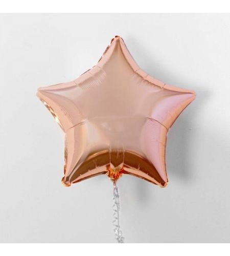 Rose Gold Star Foil Balloon - 16 Inches - Pack Of 10