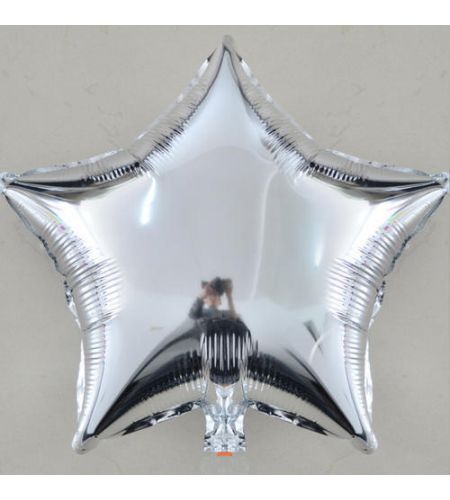 Silver Star Foil Balloon - 16 Inches - Pack Of 10