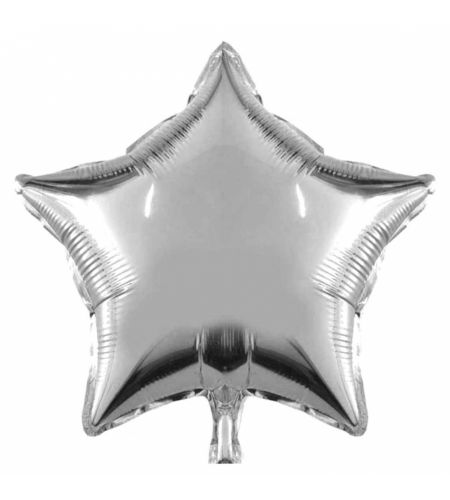 Silver Star Foil Balloon - 16 Inches - Pack Of 5