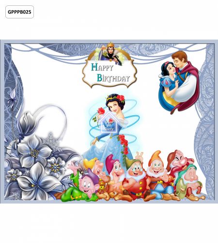 Snow White Birthday Party Photo Booth Backdrop - 8ft X 6ft - GPPPB025