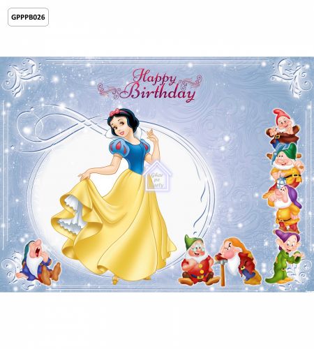 Snow White Birthday Party Photo Booth Backdrop - 8ft X 6ft - GPPPB026