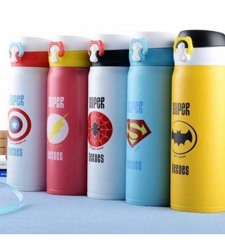 Super Heroes Themed Stainless Steel Round Shape Vacuum Flask / Bottle / Sipper