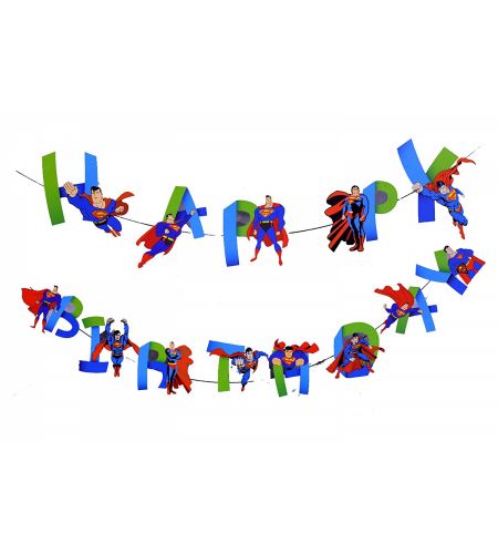 Superman Happy Birthday Banner